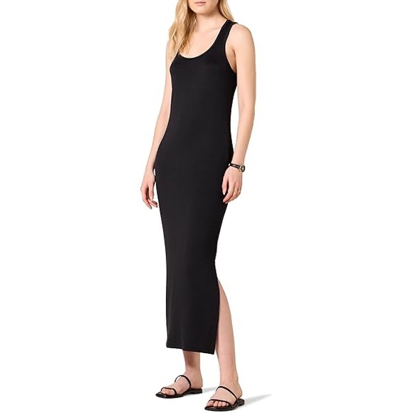 Splendid Black Sleeveless Ribbed Maxi Dress - Picture 1 of 9